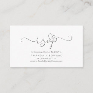 Romantic, Grey, Invitation RSVP, respond