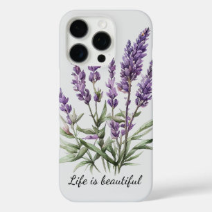 Romantic Grey Purple Lavender Floral iPhone 16 Pro Case
