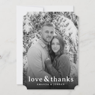 Romantic Grey Winter Photo Thank You Card