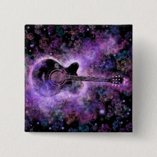 Romantic Guitar Music - Magic Space - 15 Cm Square Badge