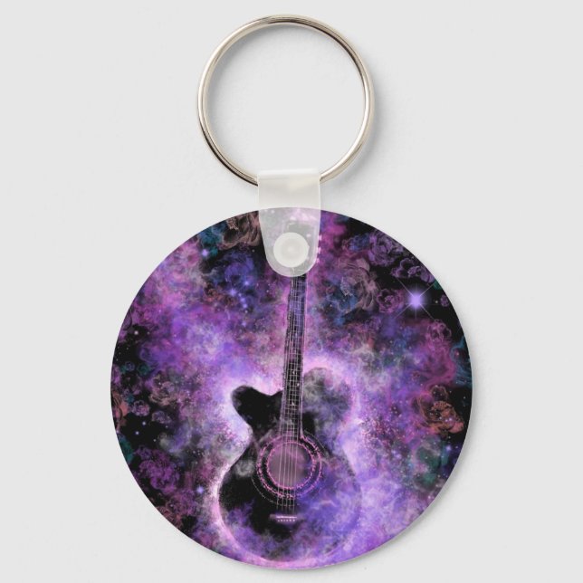 Romantic Guitar Music - Magic Space Key Ring (Front)