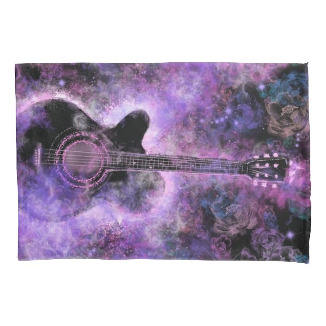 Romantic Guitar Music - Magic Space Pillowcase (Front)