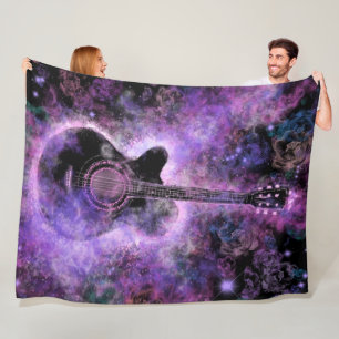 Romantic Guitar Music - Magic Space Sounds Fleece Blanket