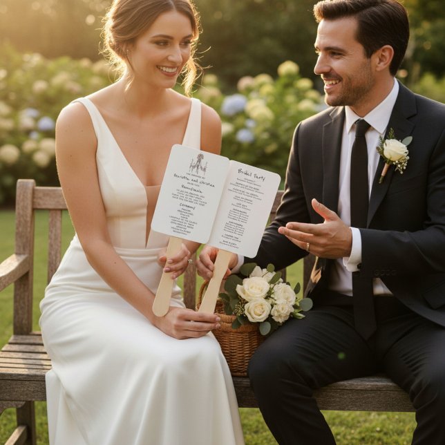 Romantic Hand Drawn Chandelier Wedding Program  Fan (Creator Uploaded)