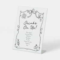 Romantic Hand Drawn Whimsical Wedding Black