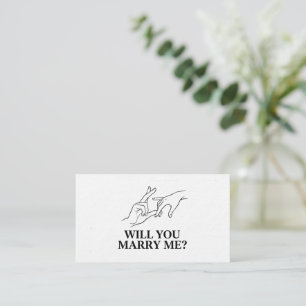 Romantic Hands Line Art Proposal  Business Card