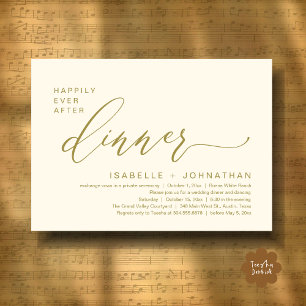 Romantic Happily Ever After Dinner Elopement Party Invitation