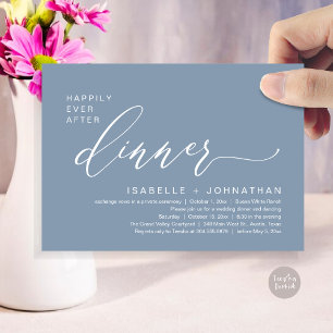 Romantic Happily Ever After Dinner Elopement Party Invitation