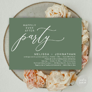 Romantic Happily Ever After Party Elopement Dinner Invitation