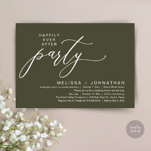 Romantic Happily Ever After Party Elopement Dinner Invitation