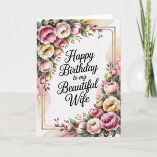 Romantic Happy Birthday Card for Wife