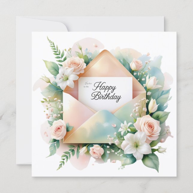 Romantic Happy birthday greeting card (Front)
