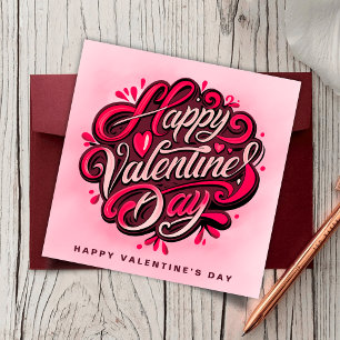 Romantic Happy Valentine's Day Custom Card