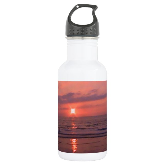 Romantic Hawaiian Sunset Ocean Beach 532 Ml Water Bottle (Front)