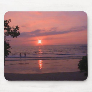 Romantic Hawaiian Sunset Ocean Beach Mouse Mat