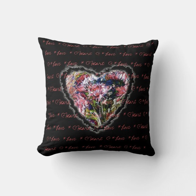 Romantic  Heart by Alexandra Cook Cushion (Front)