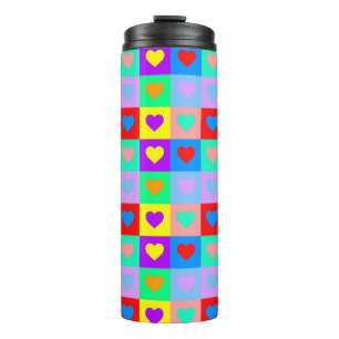 Romantic Heart Colourful Pattern Pop Art Thermal Tumbler
