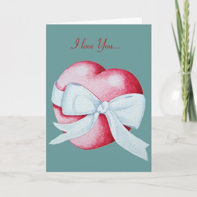 romantic heart design for valentines  card (Front)