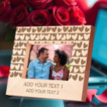 Romantic Heart Design Gift with Custom Text Etched Frames<br><div class="desc">This beautifully crafted photo frame adds a personal touch to your cherished memories. Featuring a charming heart pattern, this frame allows you to customise two lines of text, making it the perfect gift for loved ones or a stylish addition to your home décor. It is ideal for celebrating special occasions...</div>
