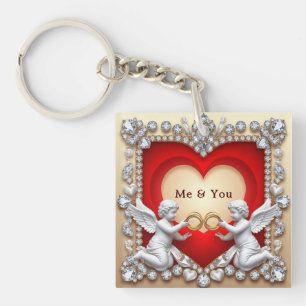 Romantic Heart Design Key Ring
