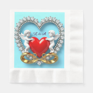 Romantic Heart Design Napkin