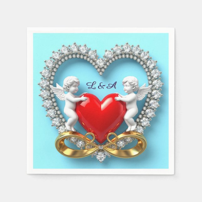 Romantic Heart Design Napkin (Front)