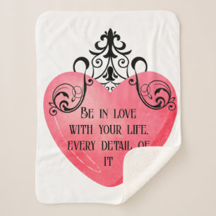 Romantic Heart Design  Sherpa Blanket