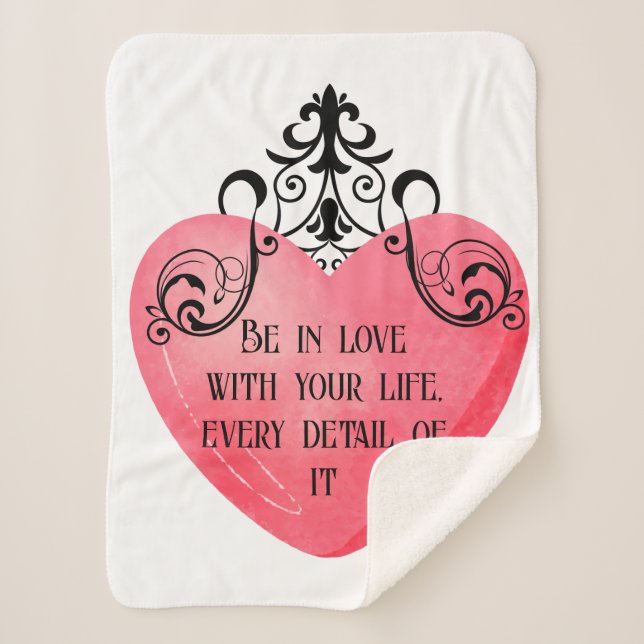 Romantic Heart Design  Sherpa Blanket (Front)