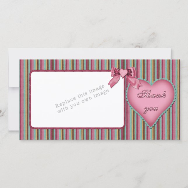Romantic heart design / Thank you Card (Front)
