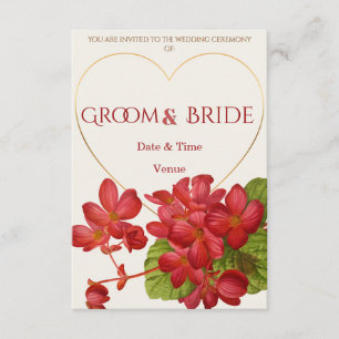 Romantic Heart-Frame Floral Wedding Invitation