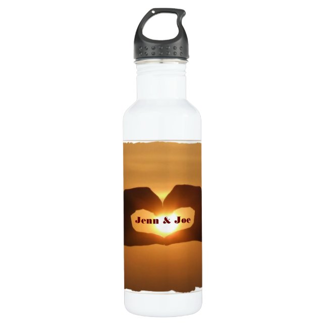 Romantic Heart Hands Custom 710 Ml Water Bottle (Front)
