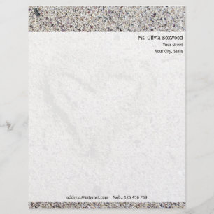 Romantic Heart in Sand with Return Address Customized Letterhead
