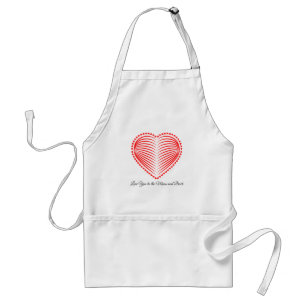 Romantic Heart Line Art Optical Illusion Standard Apron