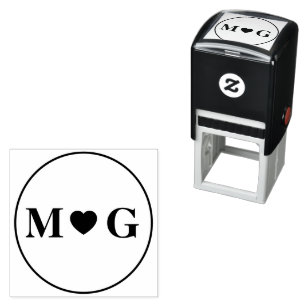 Romantic Heart Monogram self-inking stamp for Love
