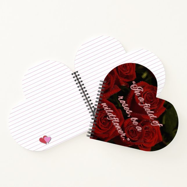 Romantic Heart Notebook – Red Roses (Inside)