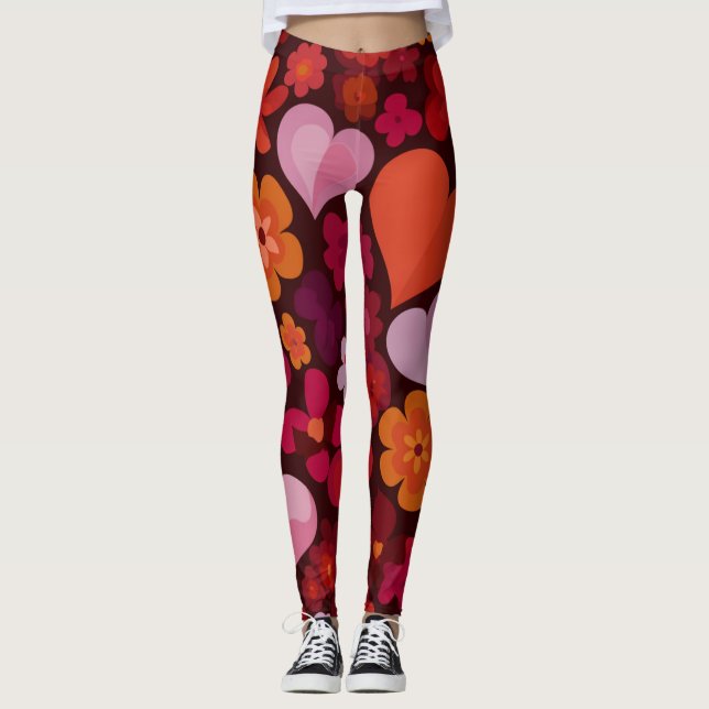 Romantic Heart Pattern Leggings – Perfect Valentin (Front)