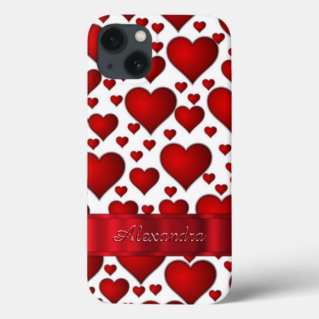 Romantic heart pattern personalised Case-Mate iPhone case (Back)