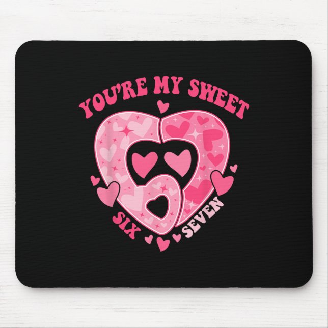 Romantic Heart Pattern Sweet Six Seven Valentine T Mouse Mat (Front)