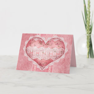 Romantic Heart Scrapbook Style Anniversary Card