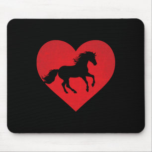 Romantic Heart Shaped Horse Equestrian Lover Valen Mouse Mat