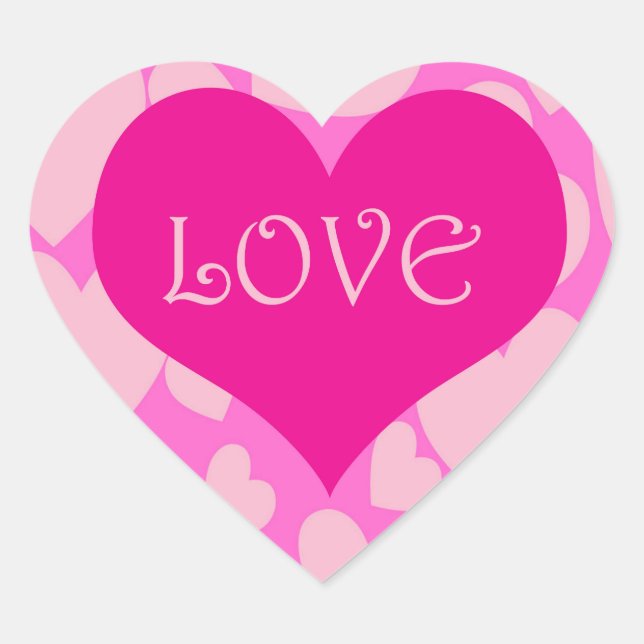 Romantic Heart Shaped Sticker. Heart Sticker (Front)