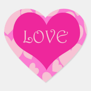 Romantic Heart Shaped Sticker. Sticker