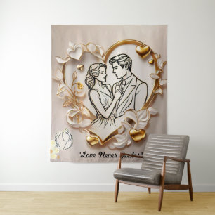 "Romantic Heart Space" Tapestry