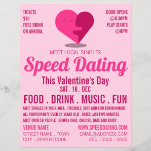 Romantic Heart, Speed Dating Event Advertising Flyer