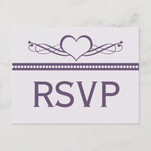 Romantic Heart Swirls RSVP Postcard