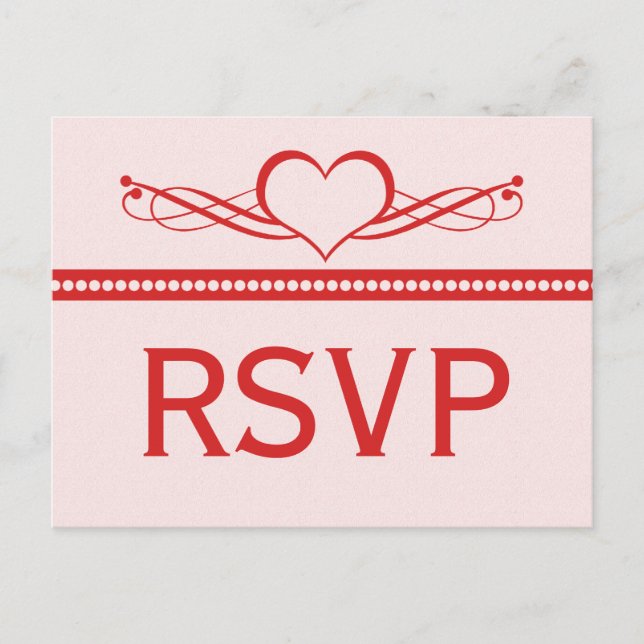 Romantic Heart Swirls RSVP Postcard (Front)