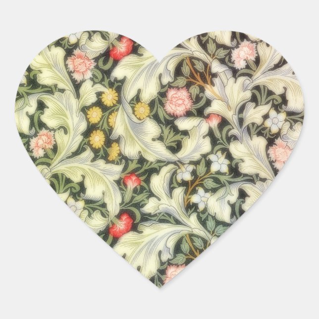 Romantic Heart Vintage Floral Heart Sticker (Front)