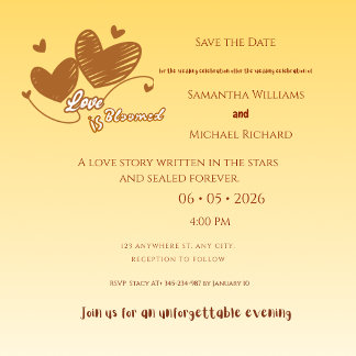 Romantic Heart Wedding Save‑the‑Date Invitation –