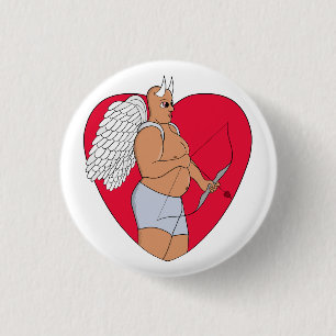 Romantic Heart With an Unusual Cupid 3 Cm Round Badge