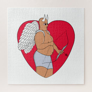 Romantic Heart With an Unusual Cupid Jigsaw Puzzle